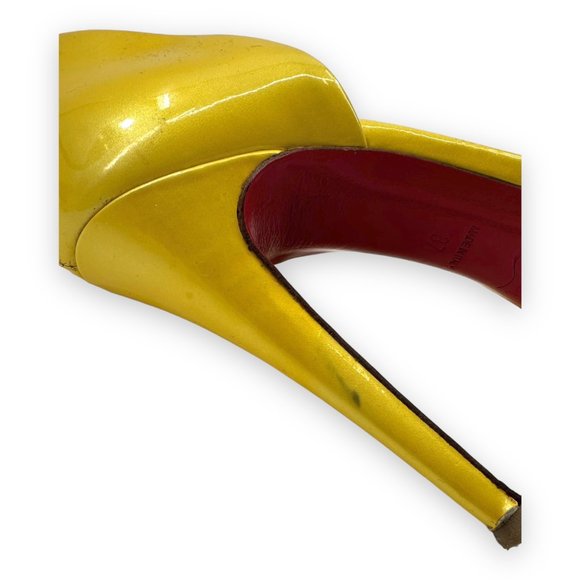 [relisted] Christian Louboutin Bright Yellow Peep Toe Heels - Picture 7 of 11